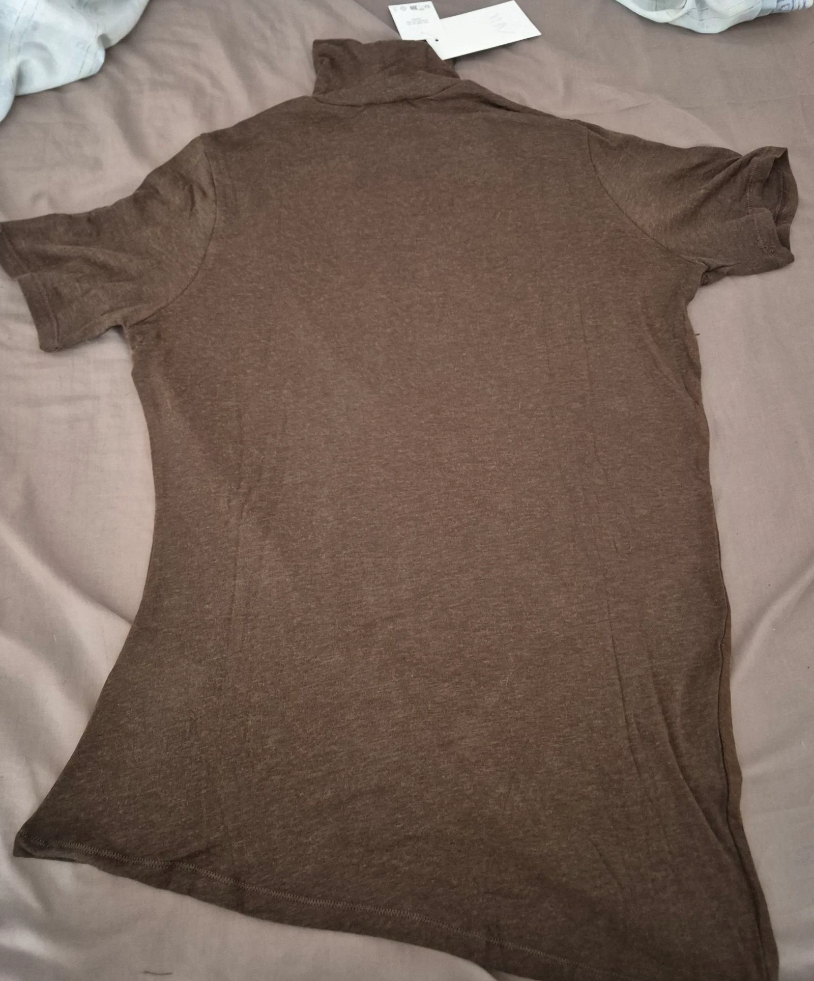 Camiseta manga corta cuello alto nueva Zara talla l